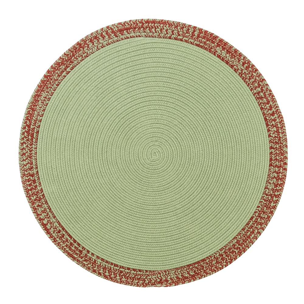 Bordered Under-Tree Christmas Reversible Round Rug - Green 45” x 45”. Picture 1