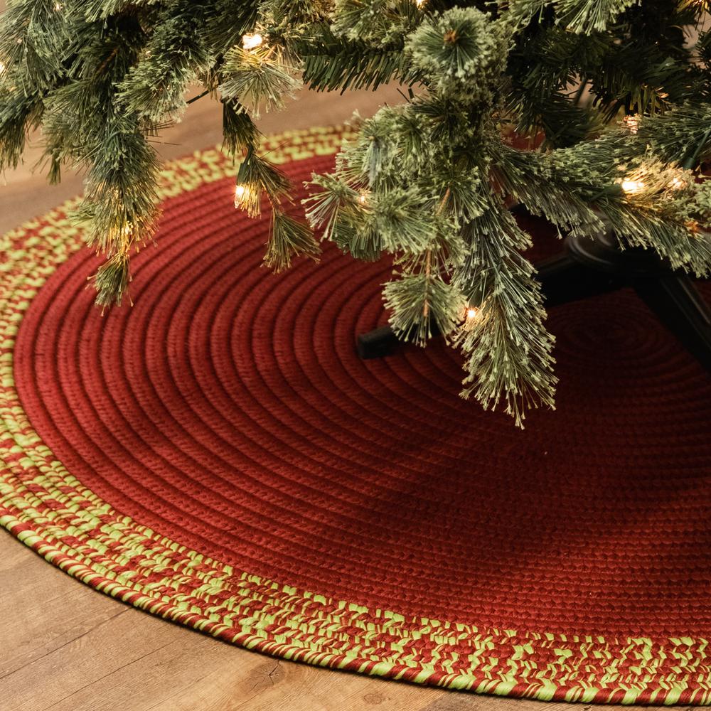 Holiday-Vibes Under Tree Reversible Round Rug - Border Vibe 45” x 45”. Picture 2