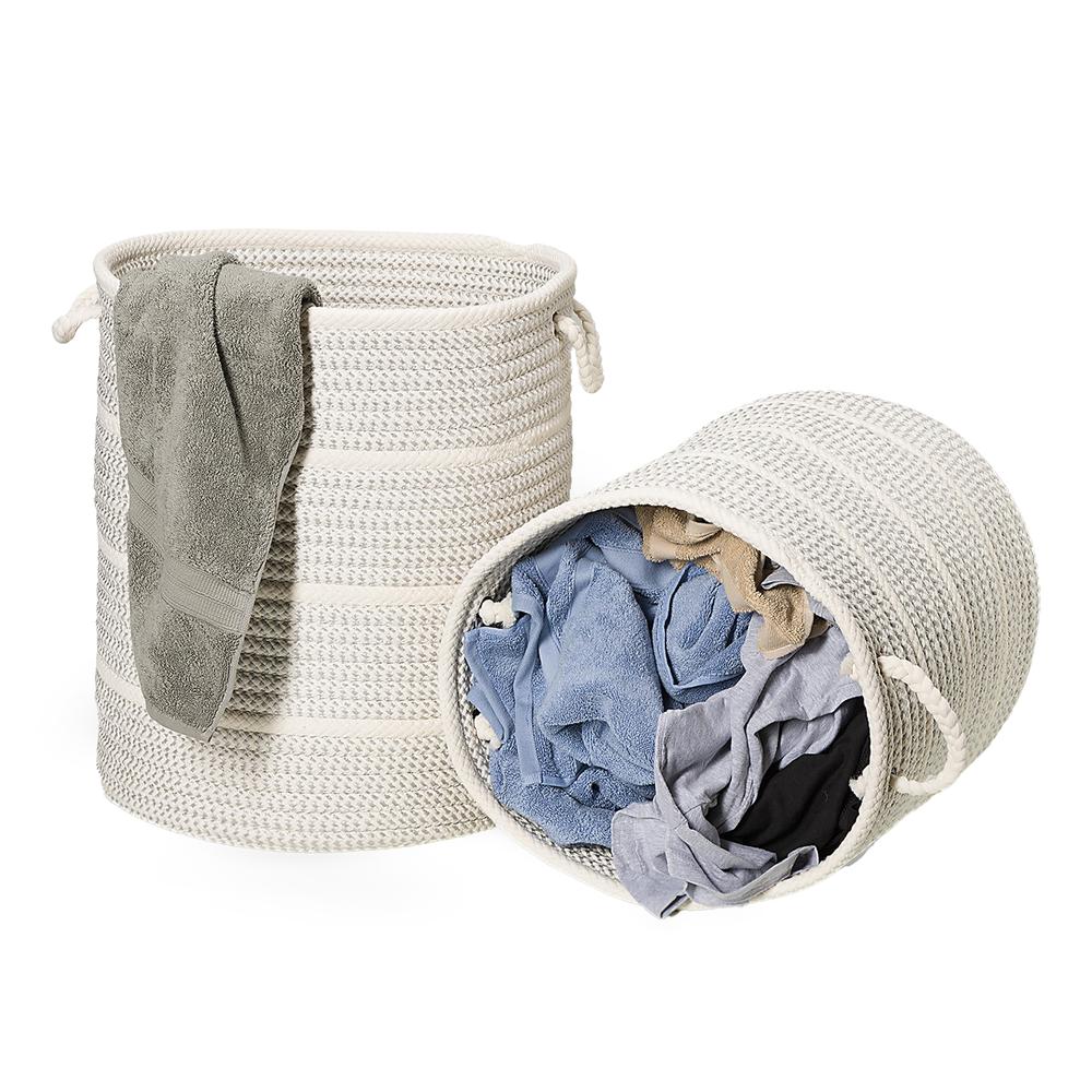 Modern Woven Hampers - Gray  17"x17"x22". Picture 2