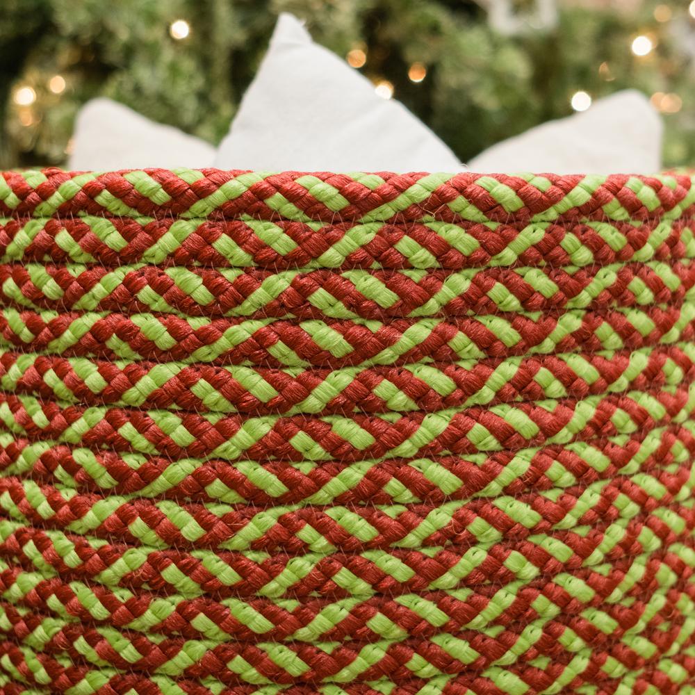Holiday-Vibes Modern Weave Basket - Vibe Green/Red 16"x16"x14". Picture 6
