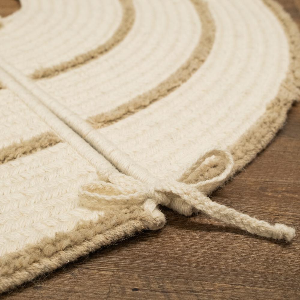 Cozy Natural Wool Stripe Holiday Tree Skirt - Natural 50” x 50”. Picture 3