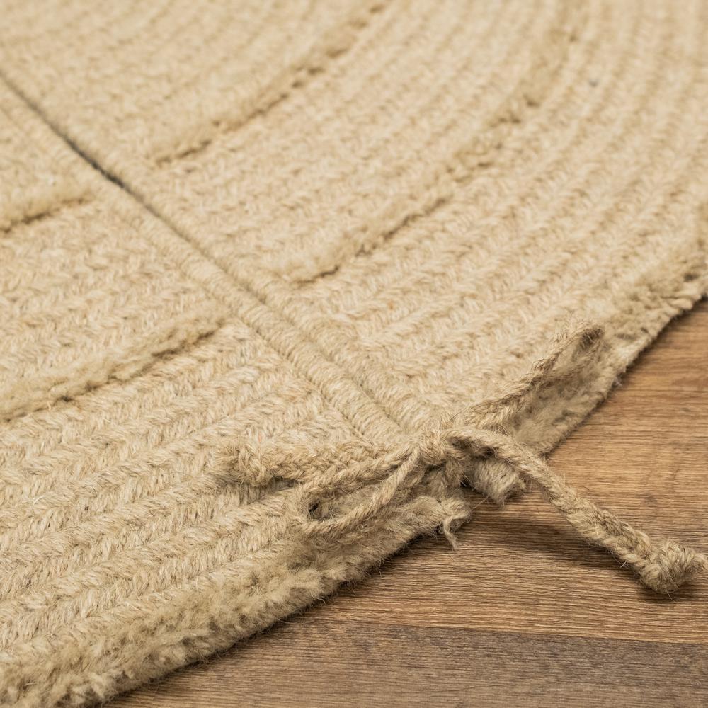 Cozy Natural Wool Stripe Holiday Tree Skirt - Beige 50” x 50”. Picture 3
