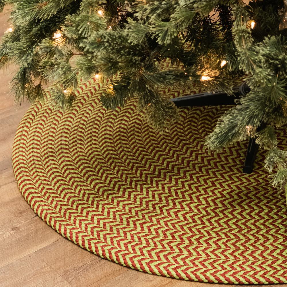 Holiday-Vibes Under Tree Reversible Round Rug - Chevron Vibe 45” x 45”. Picture 2