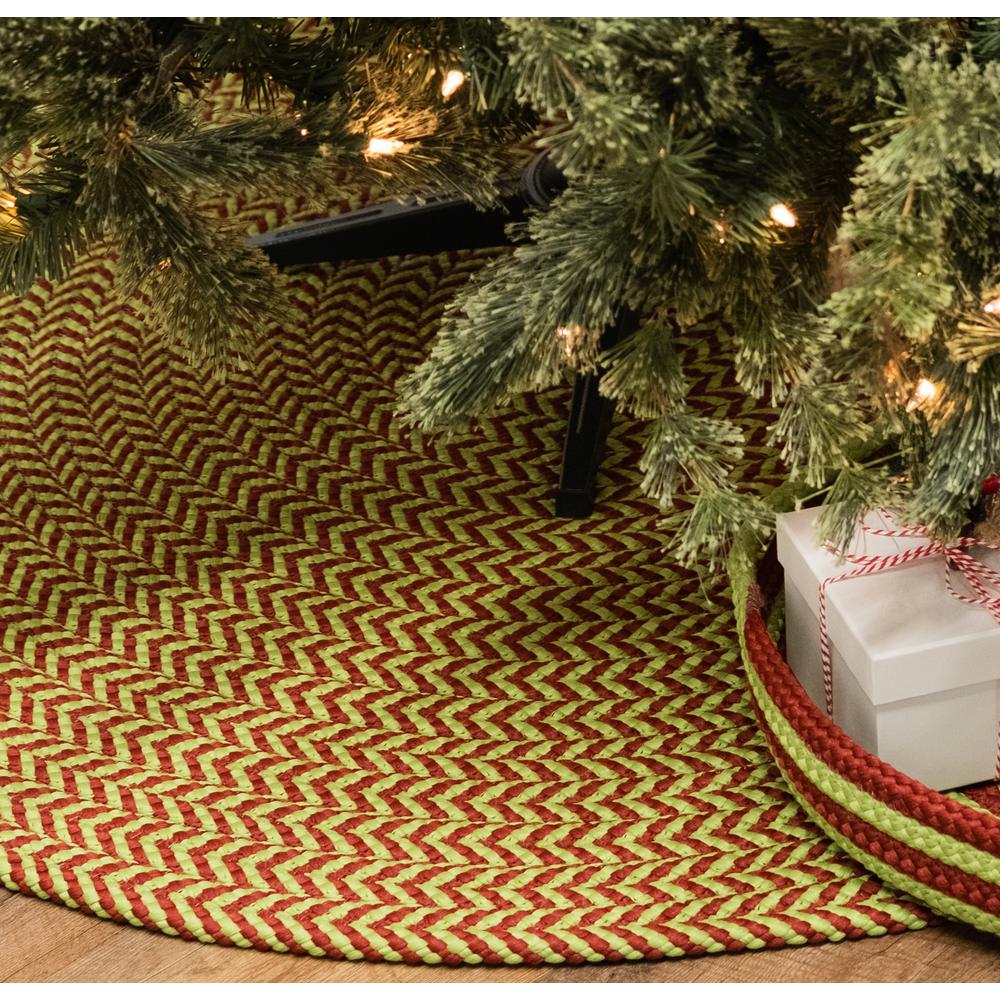 Holiday-Vibes Under Tree Reversible Round Rug - Chevron Vibe 45” x 45”. Picture 3