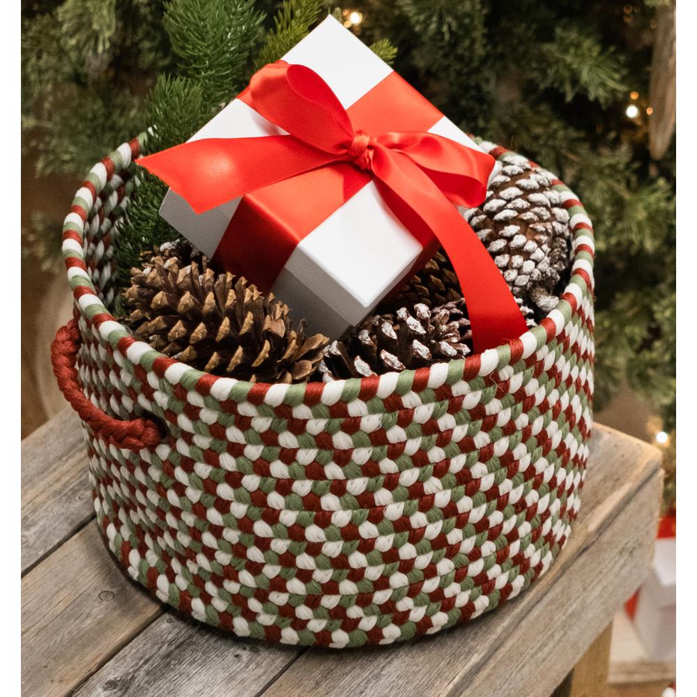 Holiday Multi Braided Basket - Holiday Multi 14"x14"x10". Picture 2