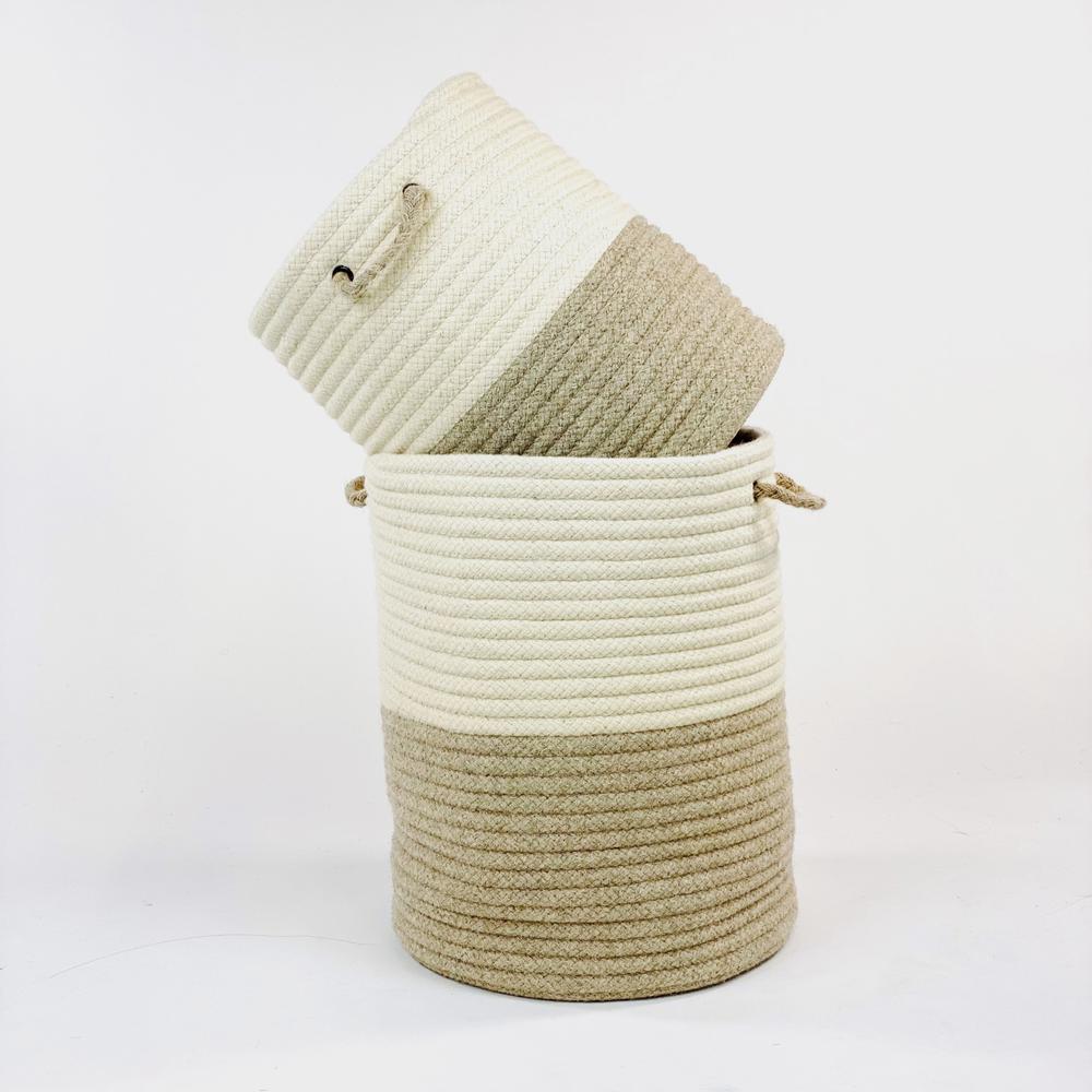 All-Natural 2 Tone Woven Hampers - Beige 17"x17"x22". Picture 1