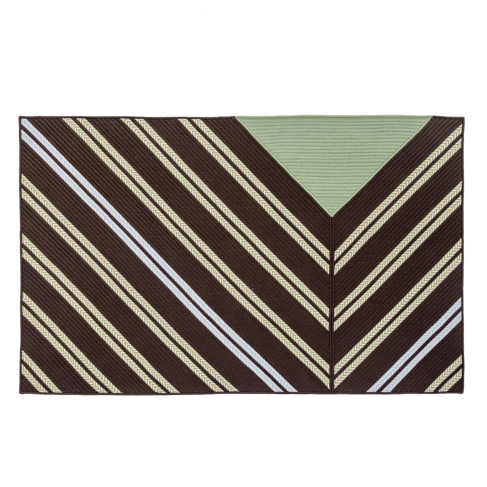 Windsor Stripe - Mint Brown 6x9. Picture 1