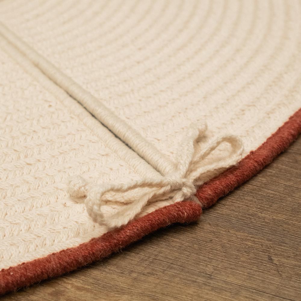 Cozy Wool Trimmed  Holiday Tree Skirt - Natural 50” x 50”. Picture 3