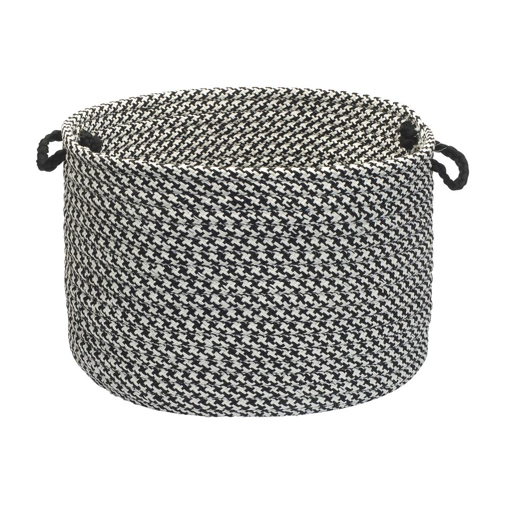 Outdoor Houndstooth Tweed- Black 14"x10" Utility Basket. Picture 2