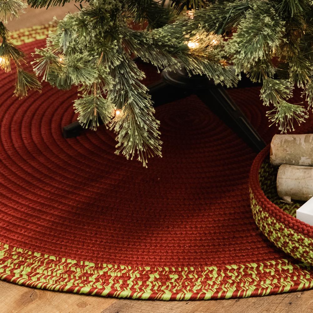 Holiday-Vibes Under Tree Reversible Round Rug - Border Vibe 55” x 55”. Picture 3