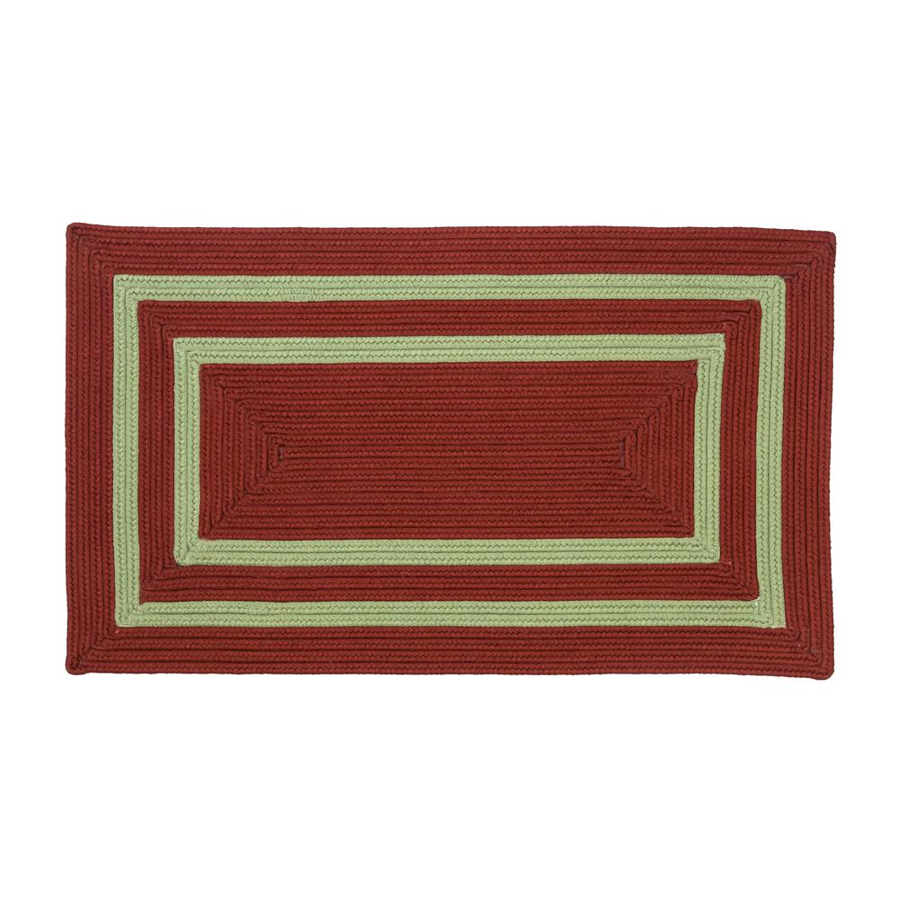 Double Border Christmas Rug - Red/Green 34" x 58". Picture 1