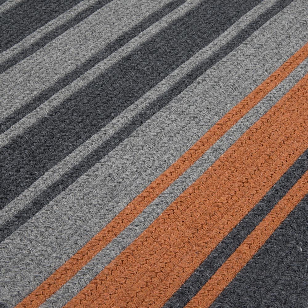 Frazada Stripe - Charcoal & Orange 3'x5'. Picture 2