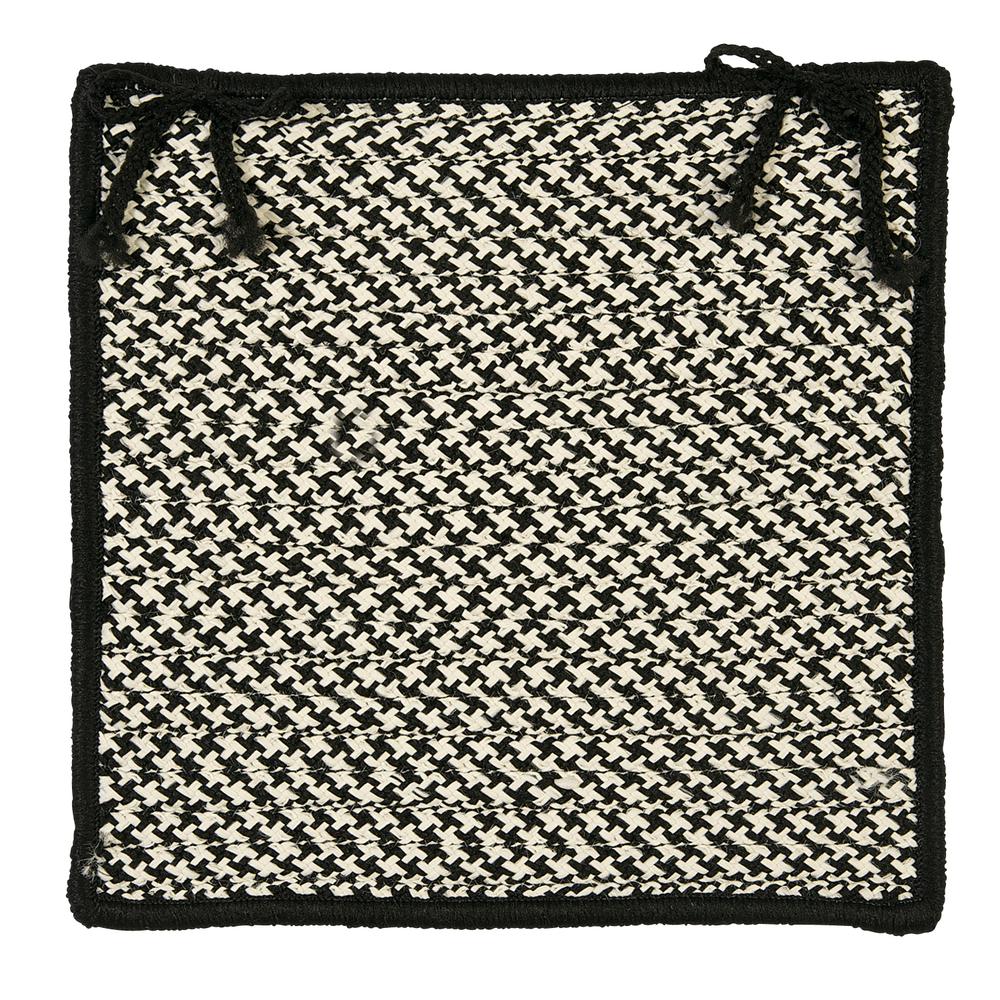 Outdoor Houndstooth Tweed - Black 3' square. Picture 2