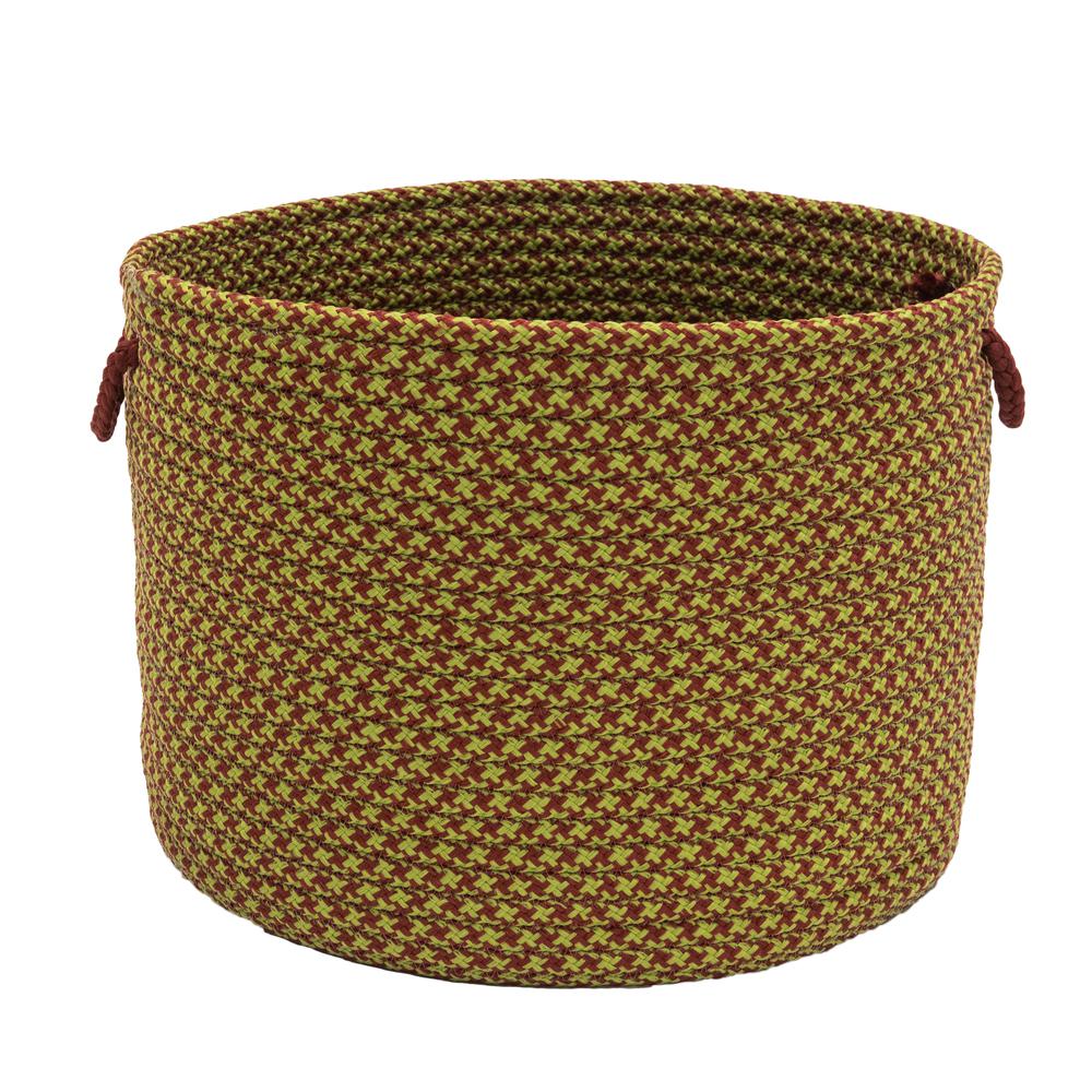 Holiday-Vibes Jumbo Houndstooth Basket - Vibe Green/Red 20"x20"x15". The main picture.