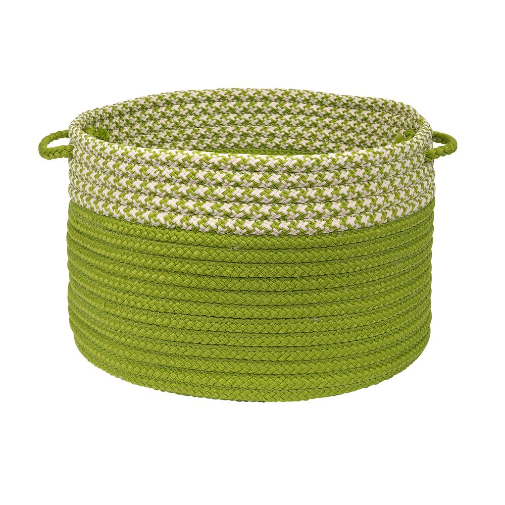 Houndstooth Dipped Basket - Lime 14"x10". Picture 1