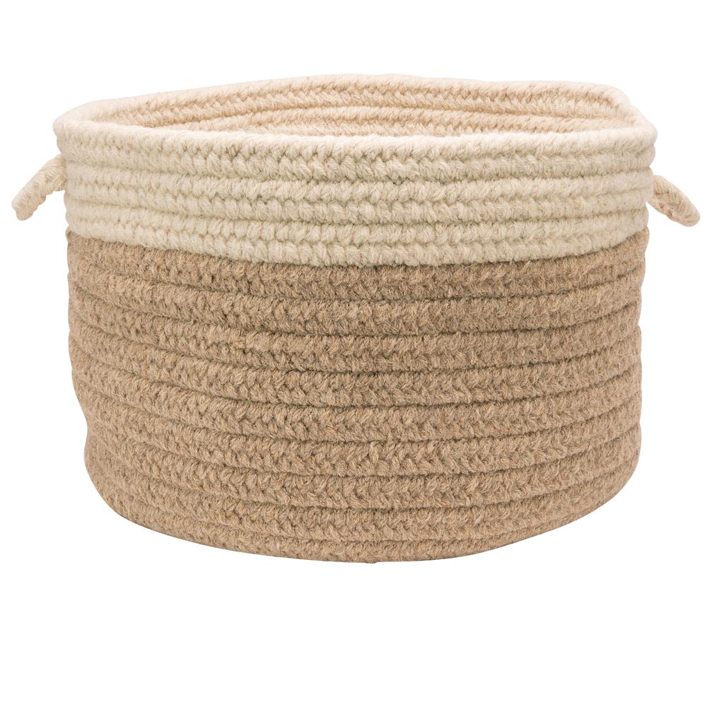 Chunky Nat Wool Dipped Basket - Beige/Nat 14"x10". Picture 4