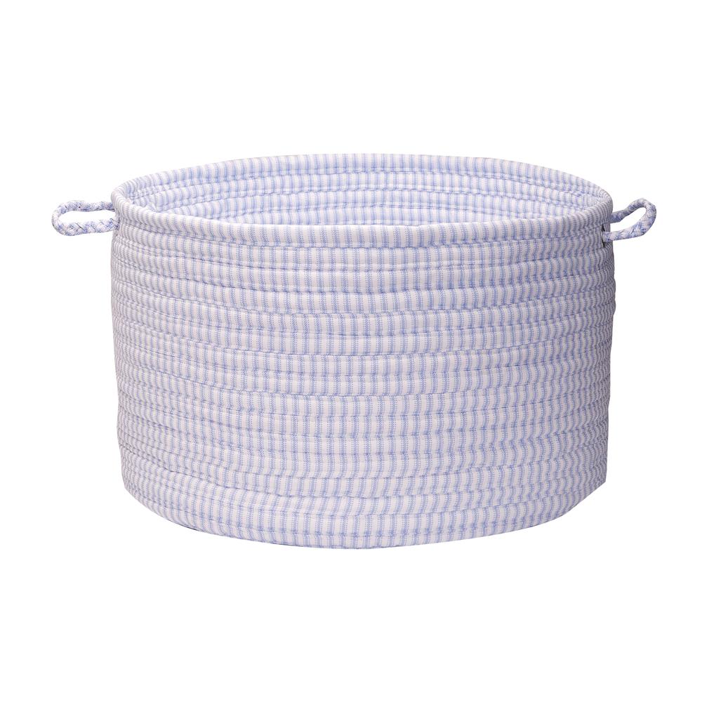 Ticking Solids Blue 14"x10" Basket. Picture 1