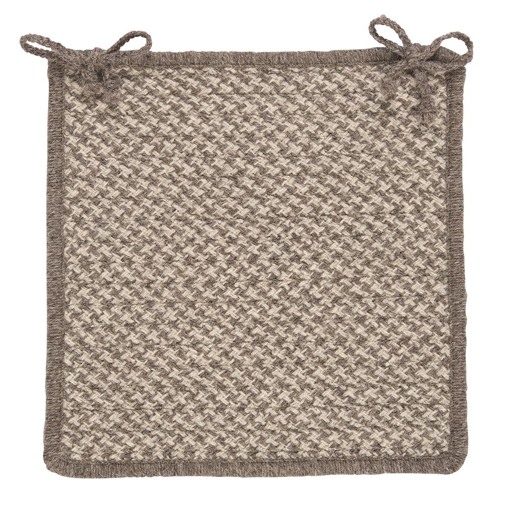 Natural Wool Houndstooth - Latte Chair Pad (set 4). Picture 2