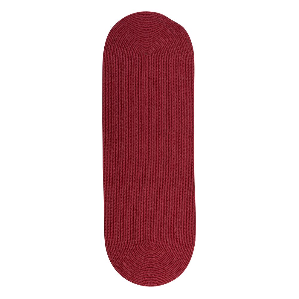Reversible Flat-Braid (Oval) Runner - Red 2'4"x12'. Picture 2
