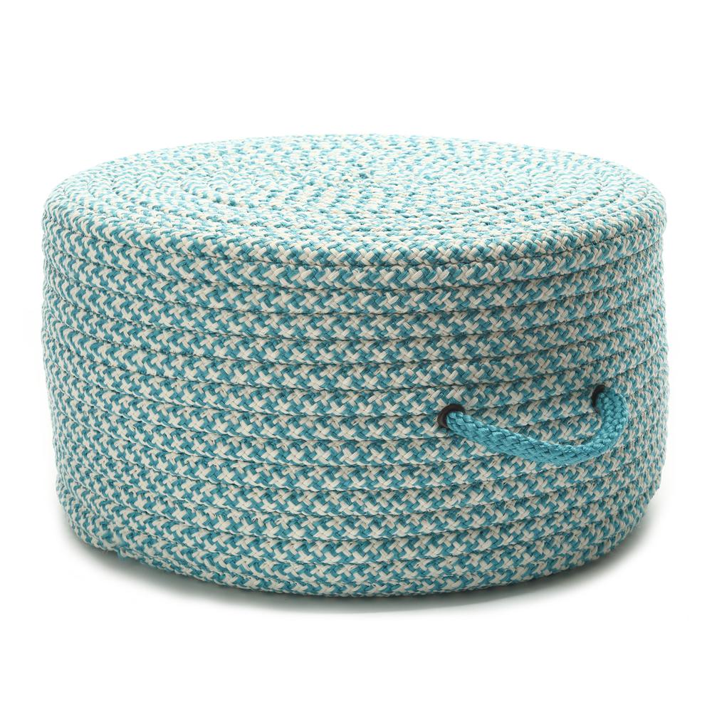 Houndstooth Pouf Turquoise 20"x20"x11". Picture 1