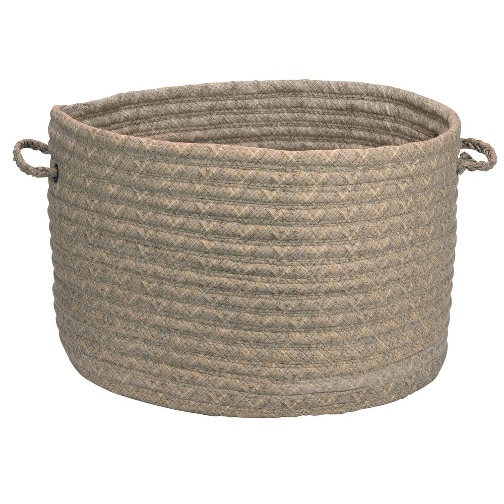 Solid Fabric Basket - Bark 18"x12". The main picture.