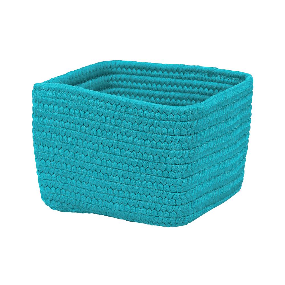 Braided Craft Basket - Aqua Blue 10"x10"x6". Picture 1