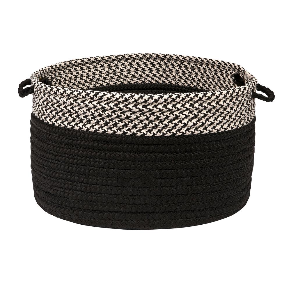 Houndstooth Dipped Basket - Black 14"x10". Picture 2