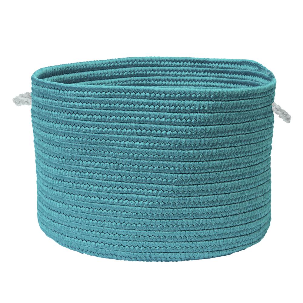 Colorful Braided Toy Basket - Aquamarine 12"x12"x8". Picture 1