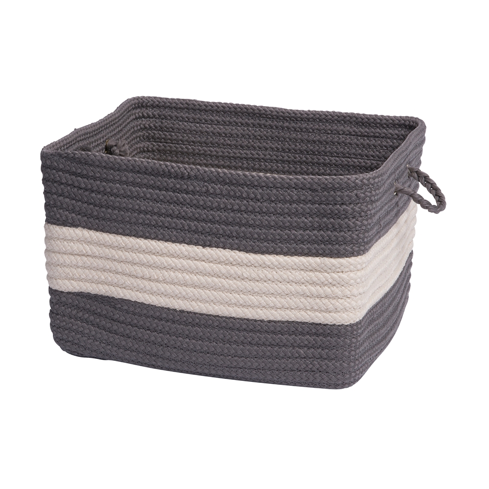 Rope Walk - Gray 18"x12" Utility Basket. Picture 1
