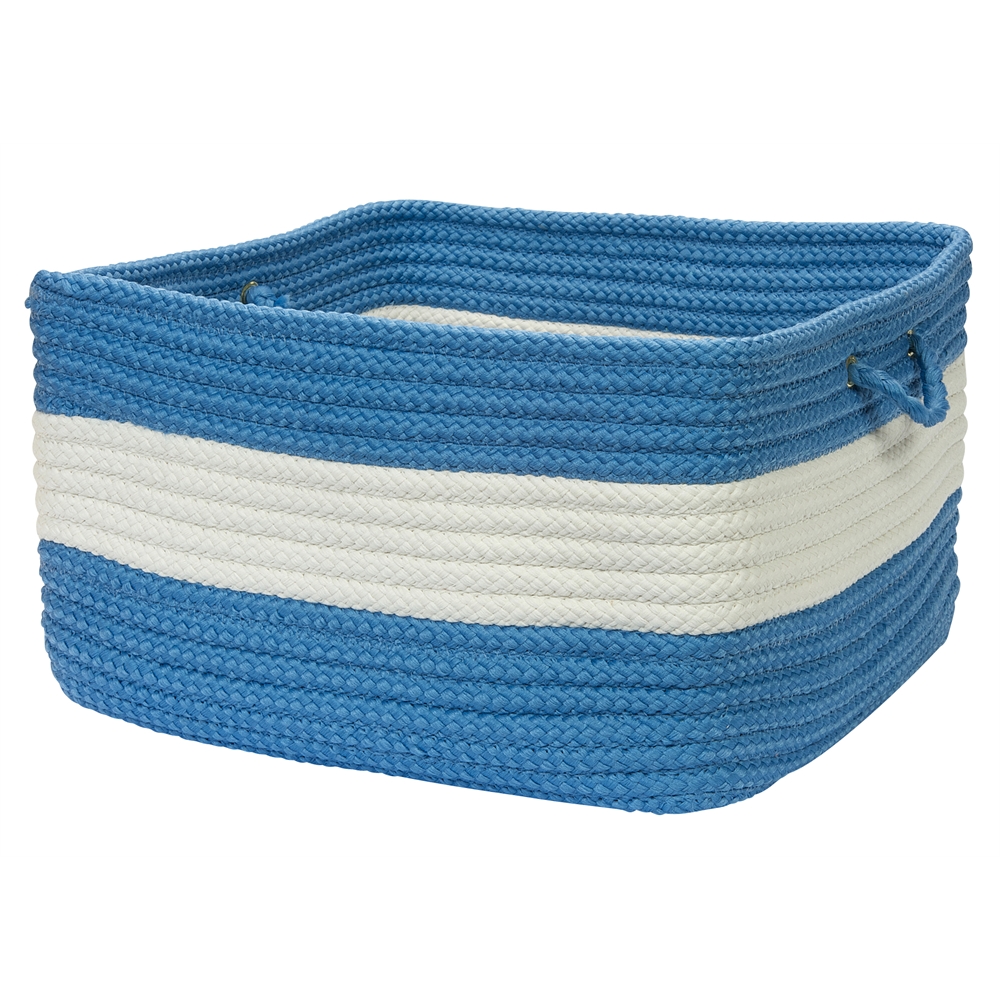 Rope Walk - Blue Ice 18"x12" Utility Basket. Picture 1