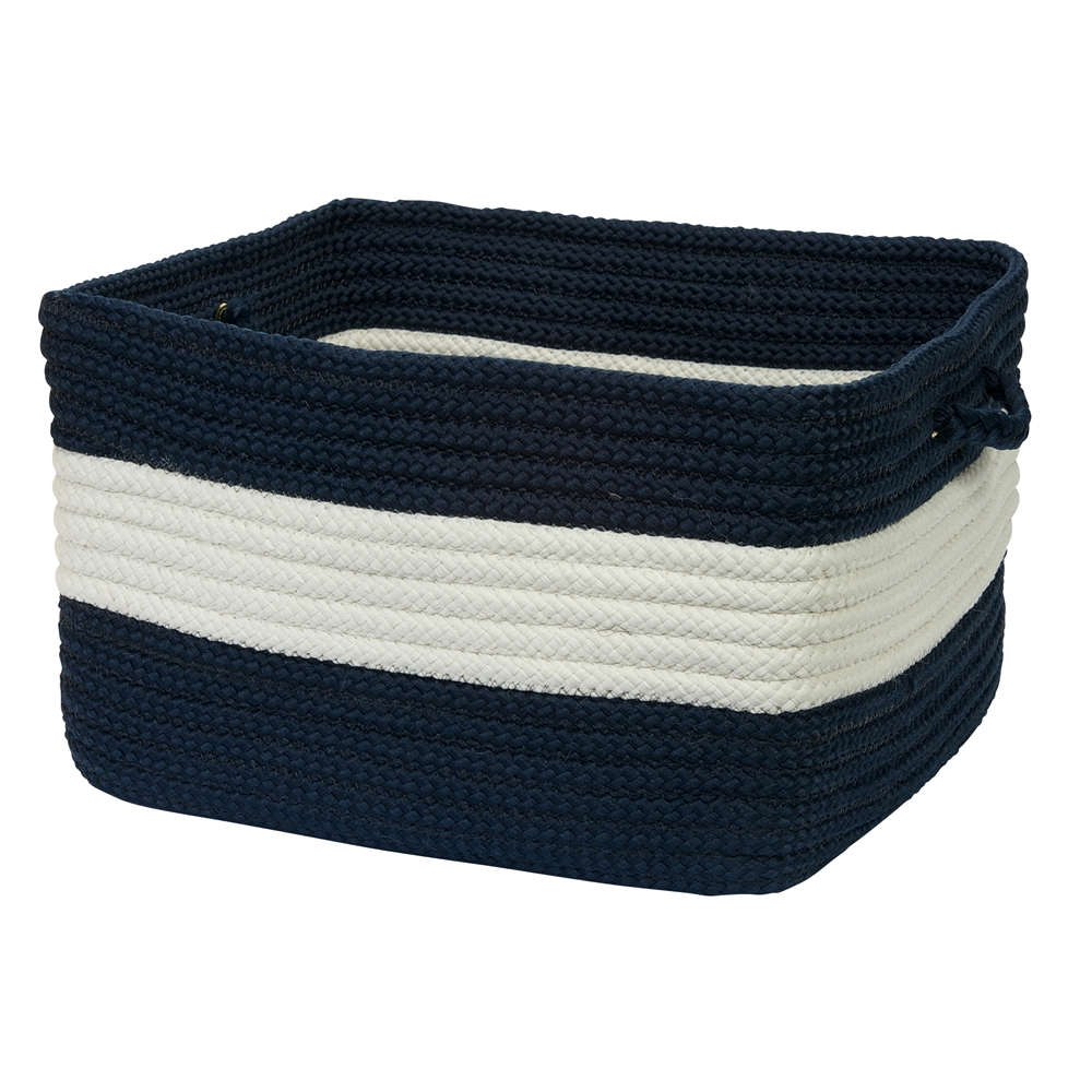 Rope Walk - Navy 18"x12" Utility Basket. Picture 1