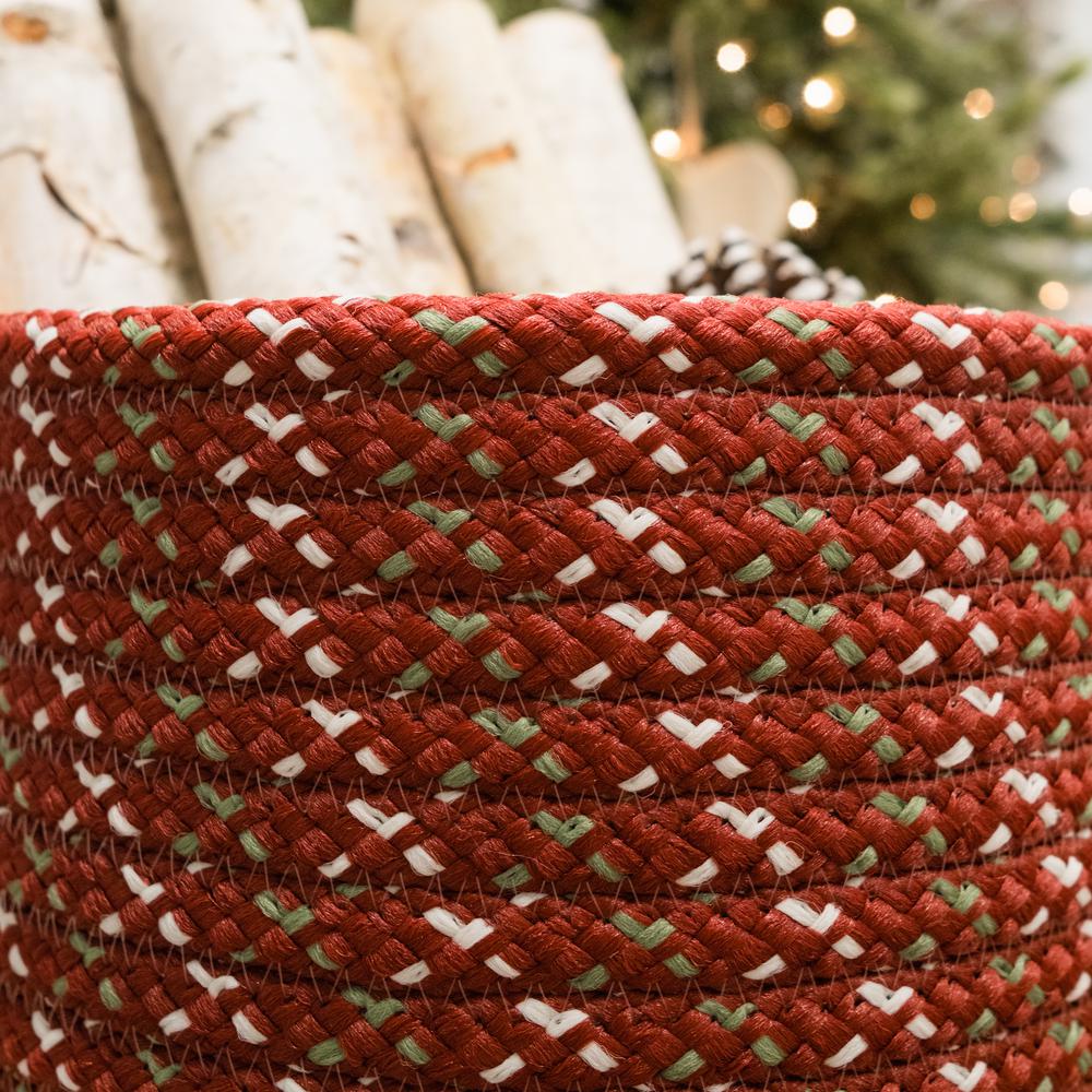 Sleighbells Woven Holiday Basket - Red Multi 12"x12"x10". Picture 5