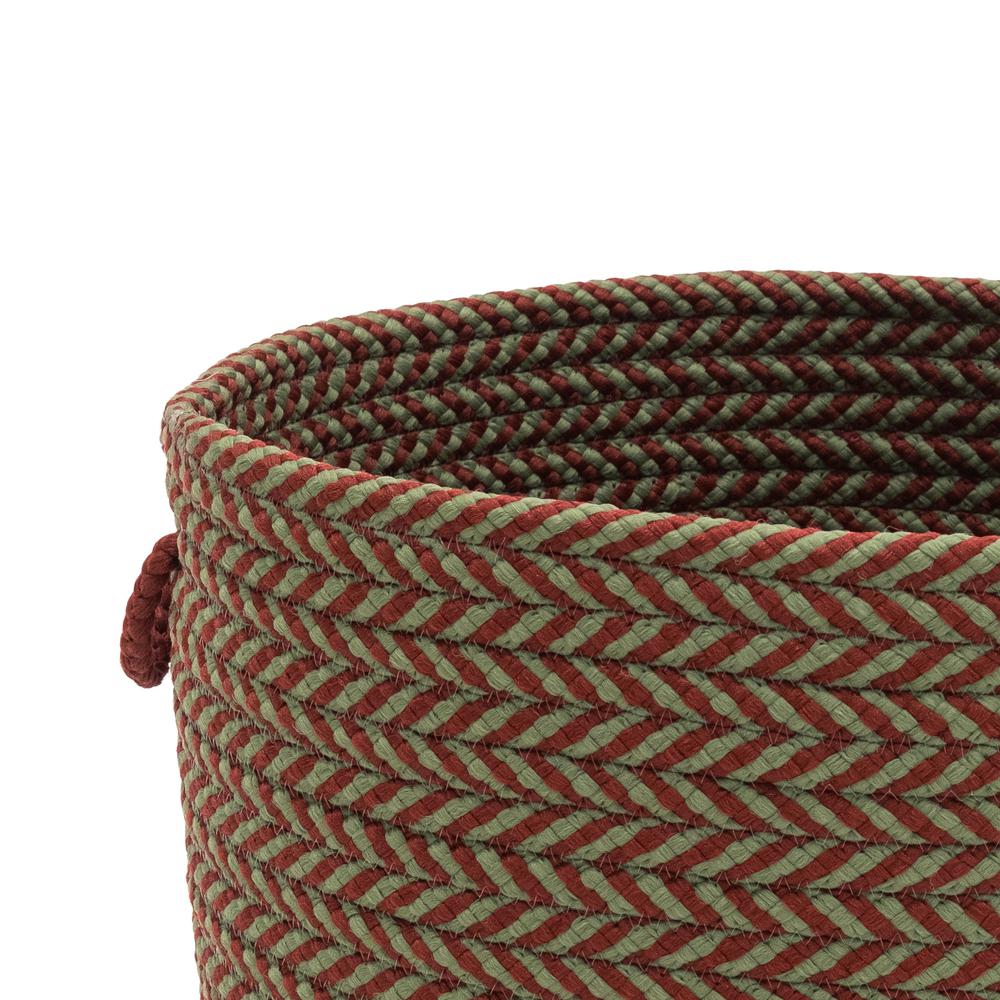 Holiday Chevron Jumbo Basket - Red/Green 20"x20"x15". Picture 4