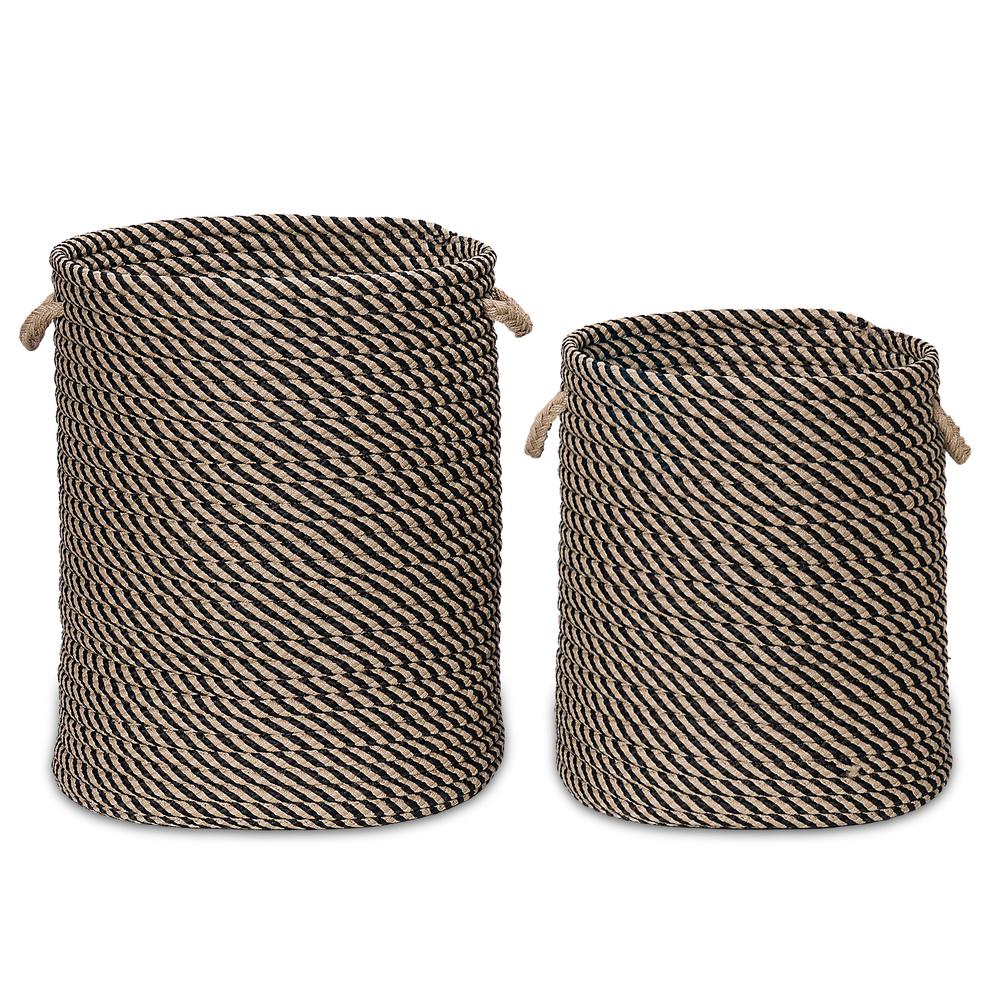 Cabana Woven Hampers   -  Black 17"x17"x22". Picture 4