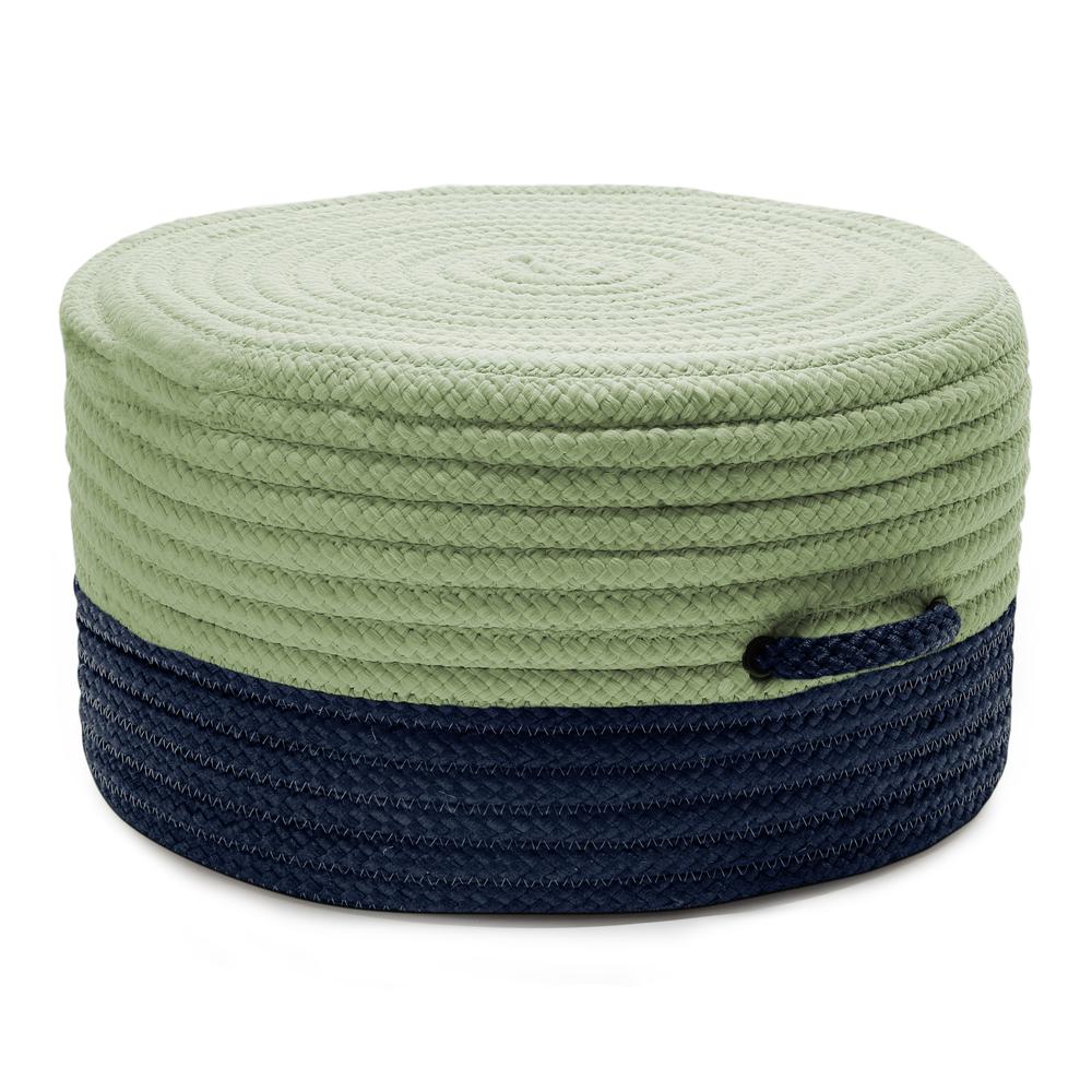 Color Block Pouf Navy/Green 20"x20"x11". Picture 2