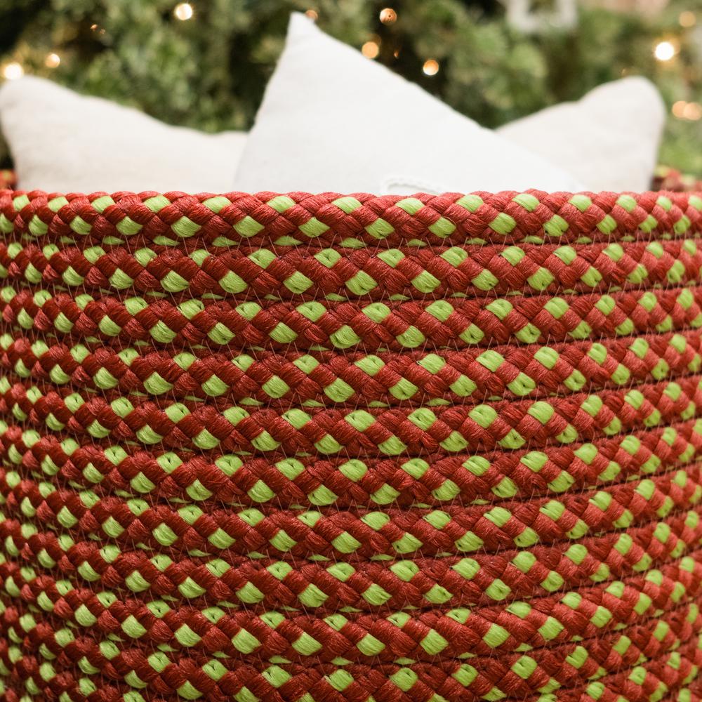 Holiday-Vibes Diamond Weave Basket - Vibe Green/Red 12"x12"x10". Picture 4