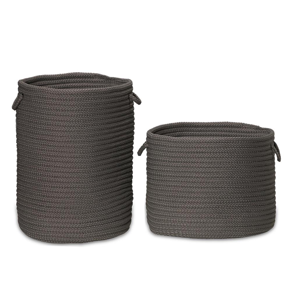 Clean & Dirty Woven Hamper Set-2 - Gray 17"x17"x22" 19"x19"x15". Picture 1