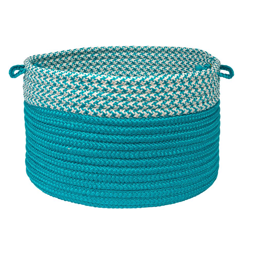 Houndstooth Dipped Basket - Turquoise 18"x12". Picture 2