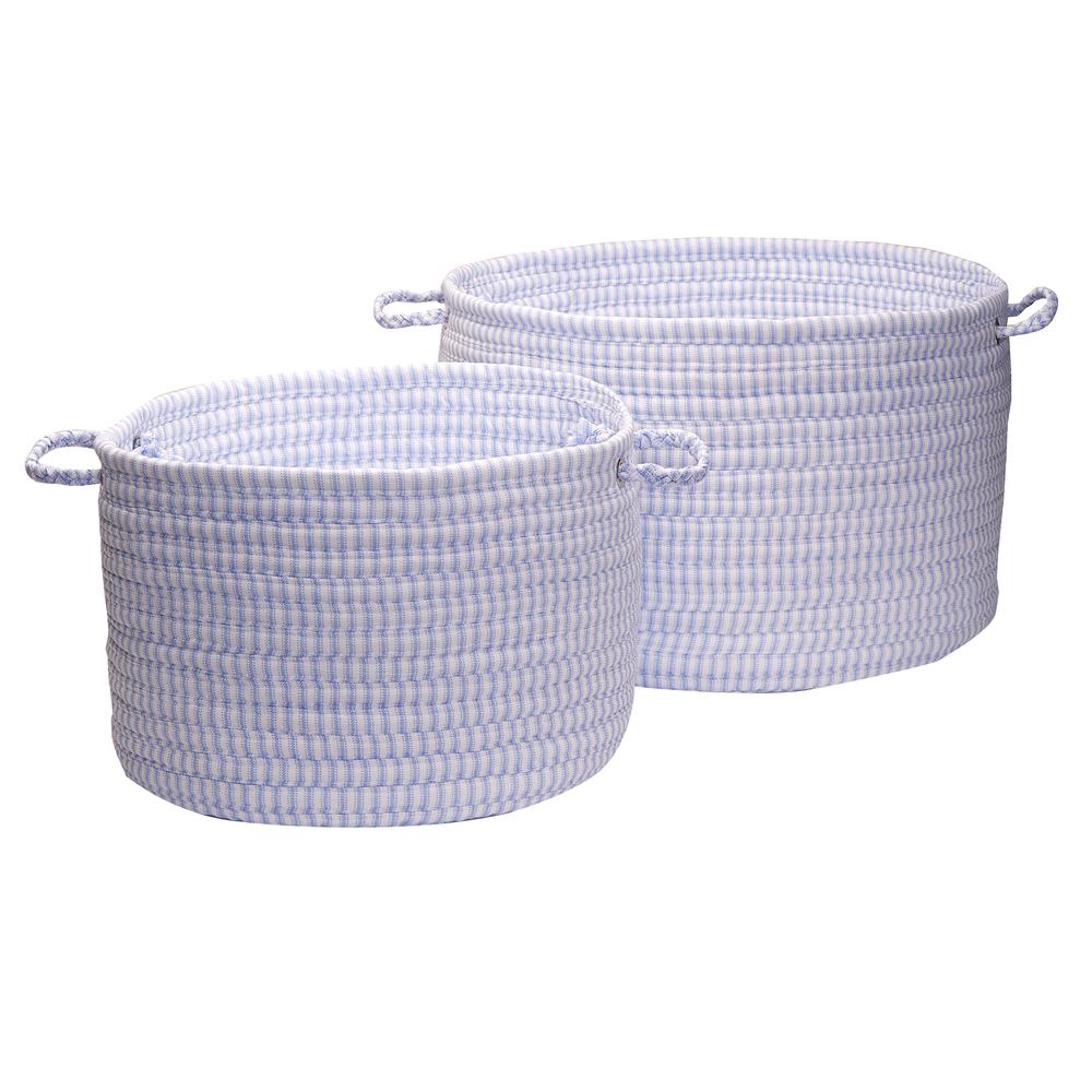 Ticking Solids Blue 18"x12" Basket. Picture 2