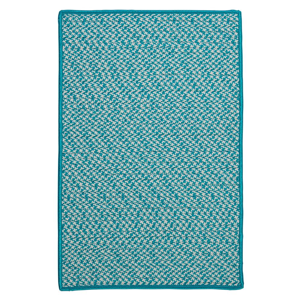 Outdoor Houndstooth Tweed - Turquoise 4' square. Picture 1
