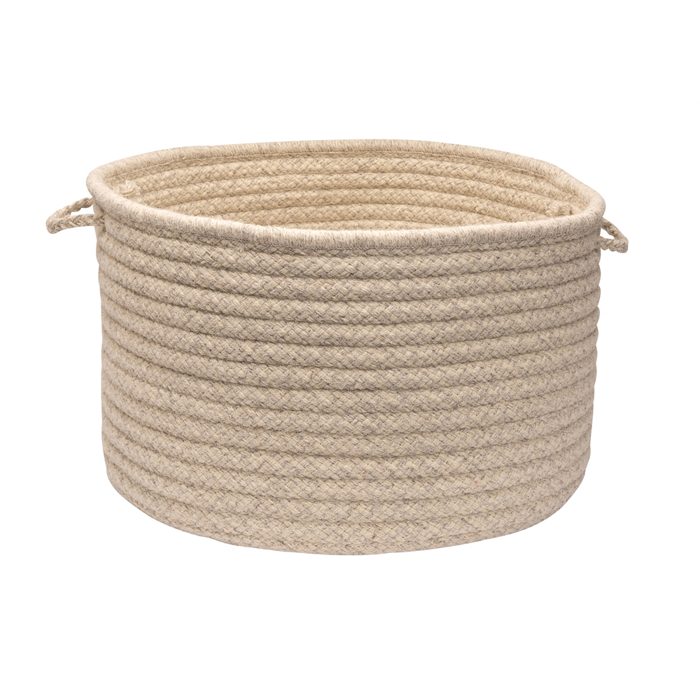 Natural Wool Houndsdtooth- Cream 24"x14" Utility Basket. The main picture.