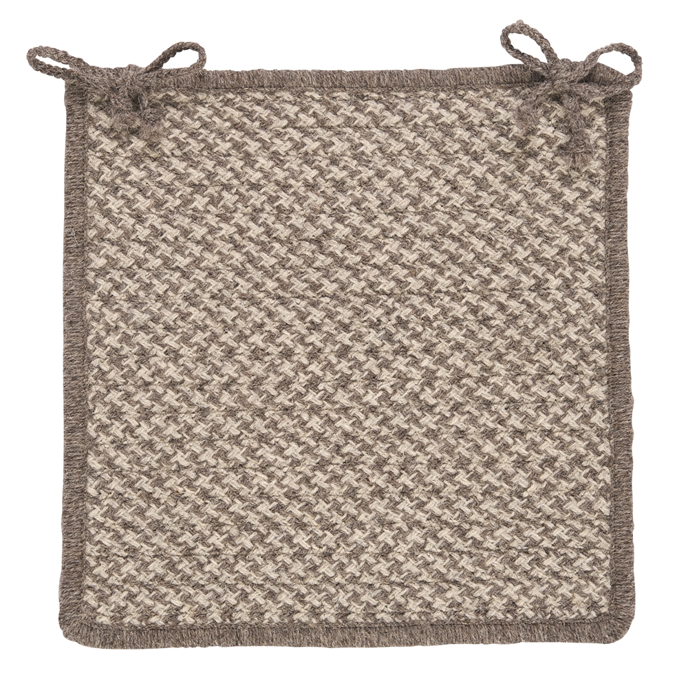 Natural Wool Houndstooth - Latte Chair Pad (single). Picture 1