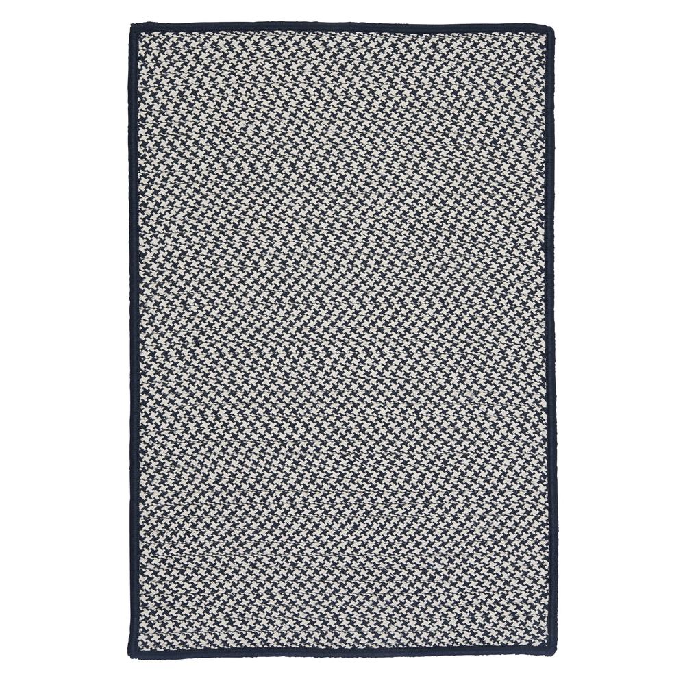 Outdoor Houndstooth Tweed - Navy 2'x4'. The main picture.