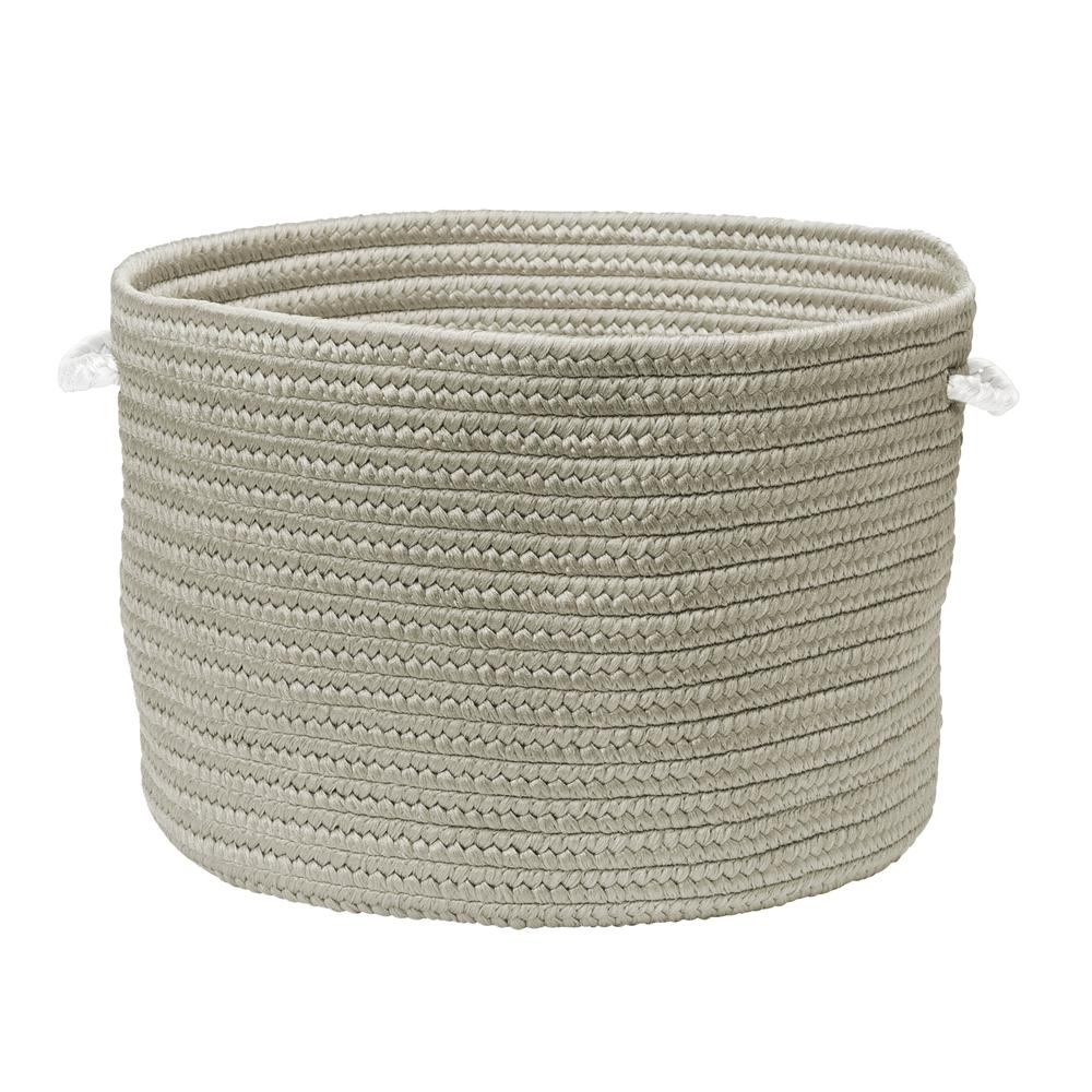 Colorful Braided Toy Basket - Light Grey 12"x12"x8". Picture 1