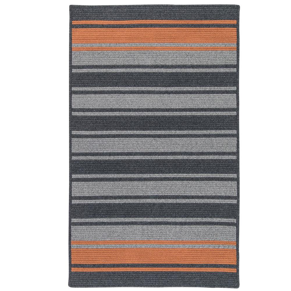 Frazada Stripe - Charcoal & Orange 5'x7'. Picture 1