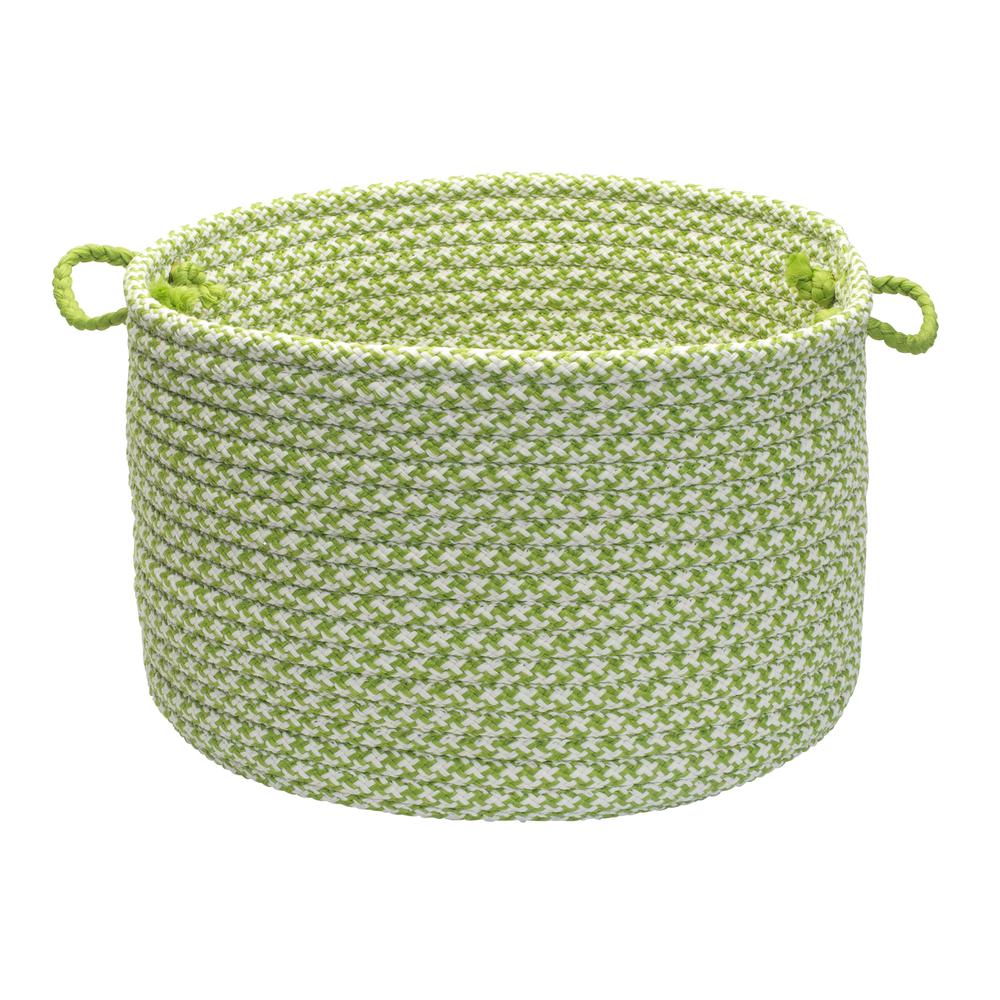 Outdoor Houndstooth Tweed- Lime 14"x10" Utility Basket. Picture 1