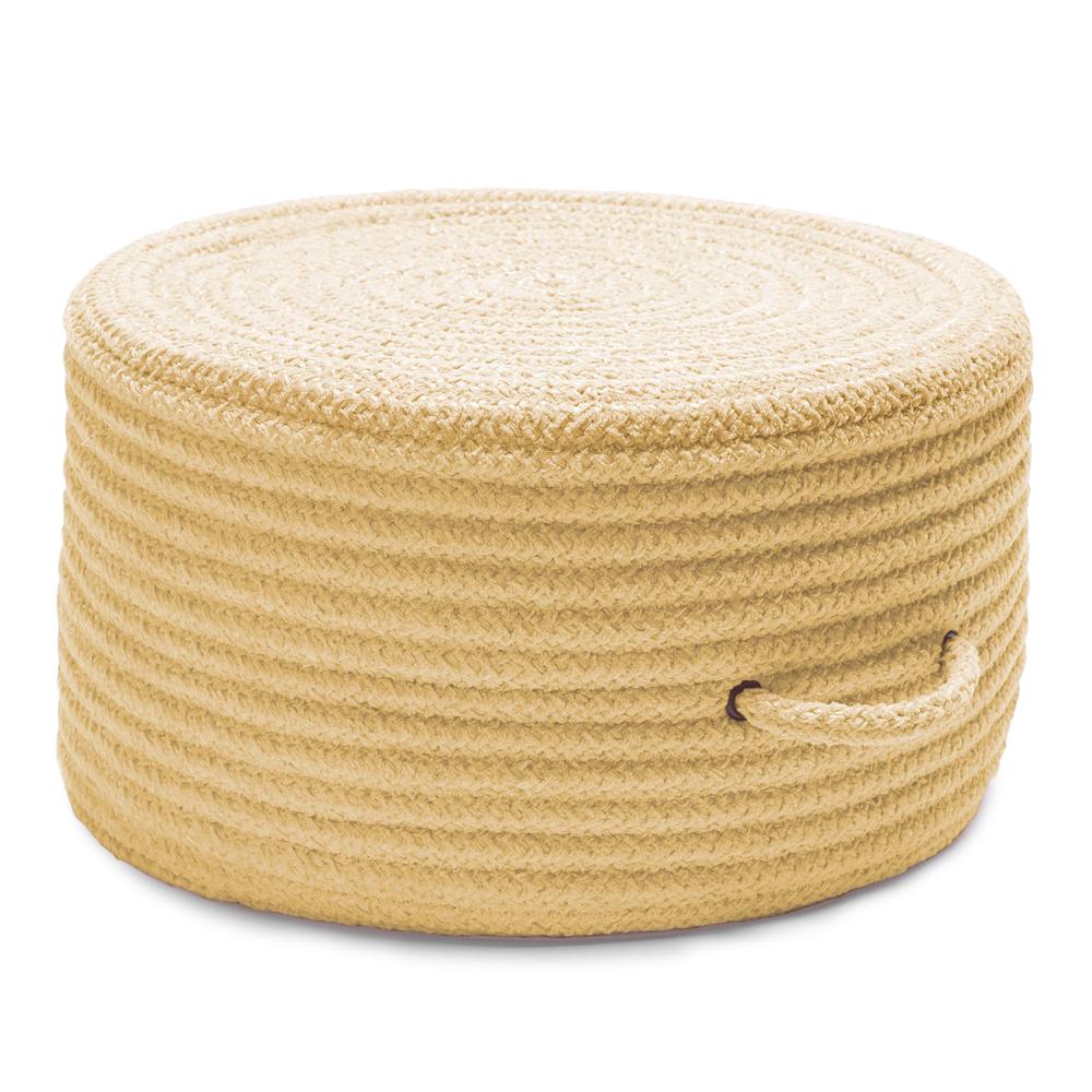 Solid Chenille Pouf Pale Banana 20x11. Picture 1