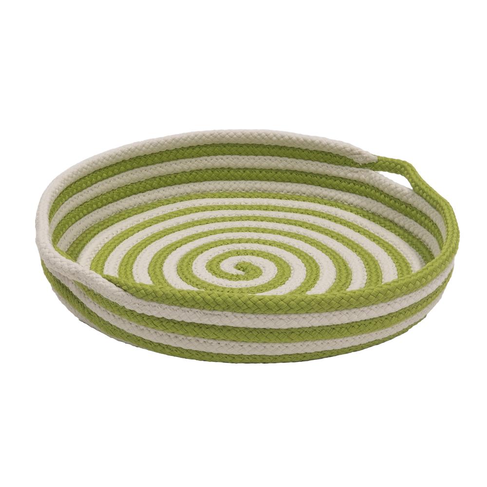 Candy Cane Round Tray - Green 18"x18"x3". Picture 1