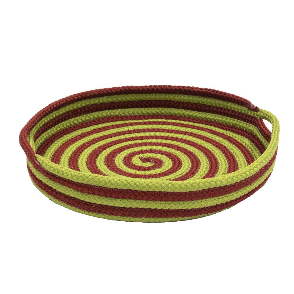 Candy Cane Round Tray - Red/Green 18"x18"x3". Picture 1