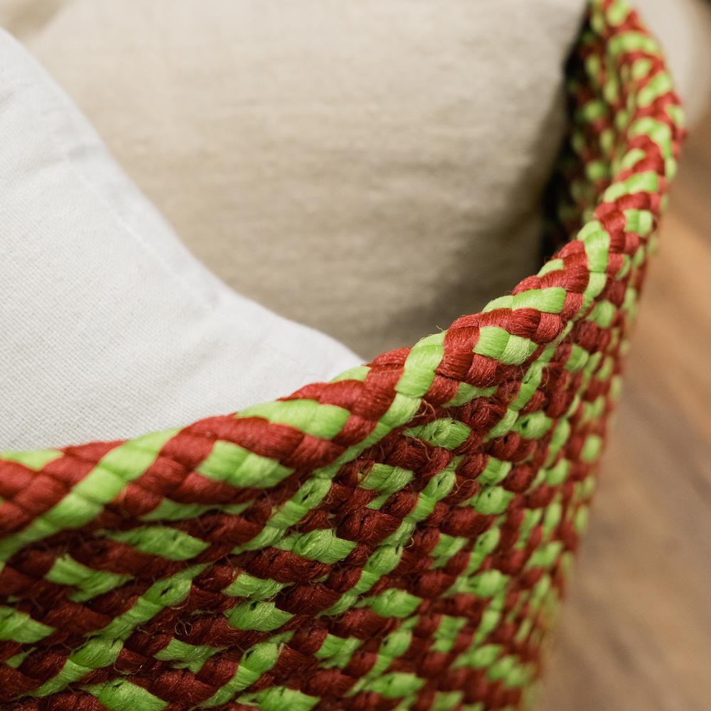 Holiday-Vibes Modern Weave Basket - Vibe Green/Red 12"x12"x10". Picture 5